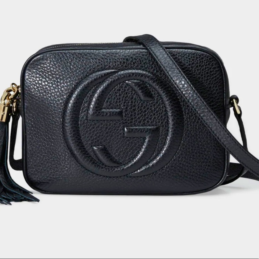 Authentic Gucci small leather disco bag crossbody